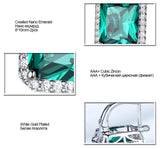 Emerald Clip Earrings 925 Sterling Silver Colorful Gemstone Earrings