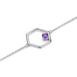 Amethyst Gemstone Bracelet 925 Sterling Silver Purple Chain Fine Jewelry Gift