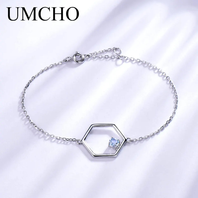 Amethyst Gemstone Bracelet 925 Sterling Silver Purple Chain Fine Jewelry Gift