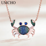 925 Sterling Silver Tiny Crab Pendant for Women - C0430