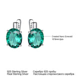 Emerald Colorful Gemstone Clip Earrings Sterling Silver Anniversary Gift