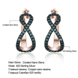 925 Silver Nano Green Stone Clip Earrings for Women