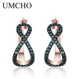 925 Silver Nano Green Stone Clip Earrings for Women