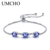 925 Silver Tanzanite Adjustable Tennis Bracelet Christmas Gift