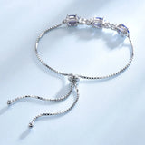 925 Silver Tanzanite Adjustable Tennis Bracelet Christmas Gift