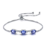 925 Silver Tanzanite Adjustable Tennis Bracelet Christmas Gift