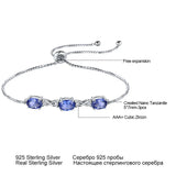925 Silver Tanzanite Adjustable Tennis Bracelet Christmas Gift