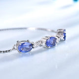 925 Silver Tanzanite Adjustable Tennis Bracelet Christmas Gift