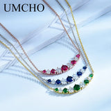 925 Silver Yellow Chain Emerald Necklace Mother's Gift