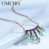 925 Silver Chains Necklaces with Nano Gemstone for Women
