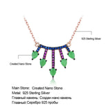 925 Silver Chains Necklaces with Nano Gemstone for Women