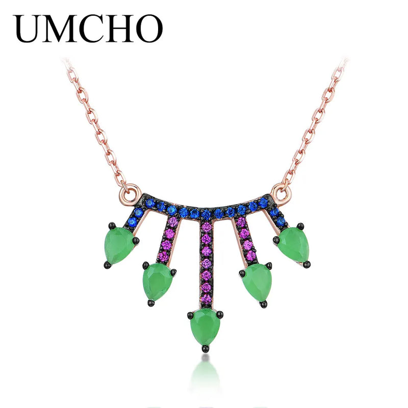 925 Silver Chains Necklaces with Nano Gemstone for Women