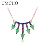 925 Silver Chains Necklaces with Nano Gemstone for Women