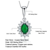 925 Silver Necklace with Emerald Pendants for Women - Mother's Gift