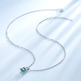 925 Silver Pendant Green Emerald Charm Wedding Pendant