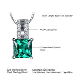 925 Silver Pendant Green Emerald Charm Wedding Pendant