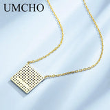 925 Sterling Silver Rainbow Square Necklace for Women