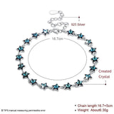 Real 925 Silver Bracelet Star Shape Crystal Bracelets Romantic Jewelry