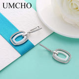 925 Silver Ceramic Zircon Drop Earrings Classic Party Prom Dance