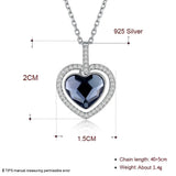 Crystal Heart Pendant Necklace for Women Girl Prom