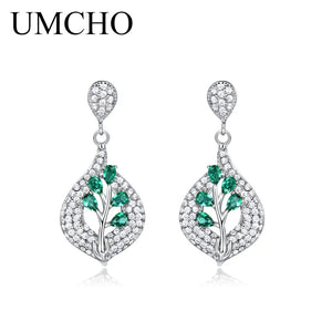 925 Silver Drop Earrings Nano Gemstone Wedding Fine Jewelry