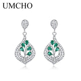925 Silver Drop Earrings Nano Gemstone Wedding Fine Jewelry