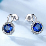 925 Silver Nano Sapphire Stud Earrings for Women