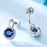 925 Silver Nano Sapphire Stud Earrings for Women