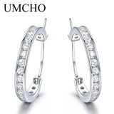 925 Silver Earrings Nano Sapphire Hoop Plated Wedding Jewelry Gift