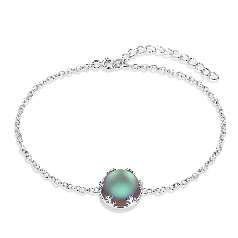925 Silver Aurora Gemstone Bracelet - Anniversary Gift