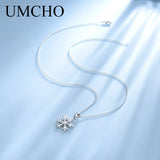 925 Silver Snowflake Pendant Necklace for Girls Christmas Gift