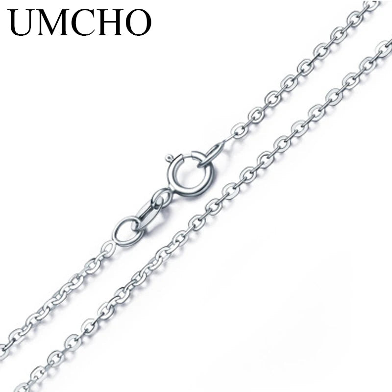 925 Sterling Silver Necklace Cable Chain 18 inch for Women