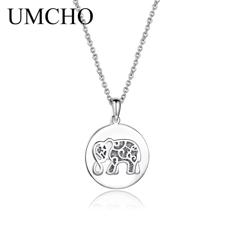 Elephant Round Necklace For Women Gift Fine Jewelry