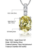 925 Silver CZ Gemstone Pendant Necklace Women Fine Jewelry