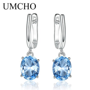 Real Silver 925 Nano Emerald Green Gemstone Clip Earrings Women Birthday Gift