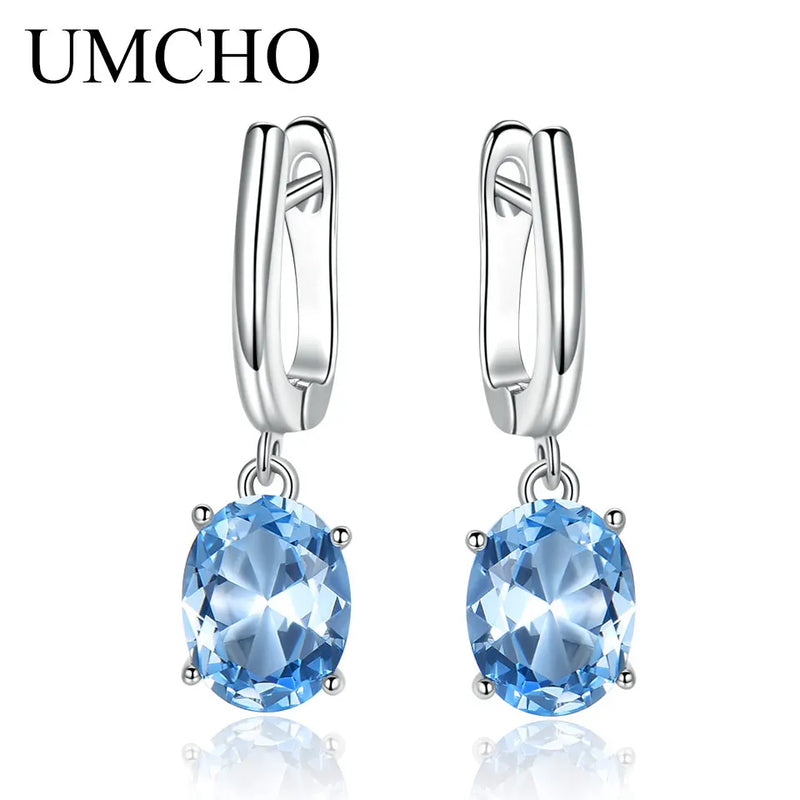 Real Silver 925 Nano Emerald Green Gemstone Clip Earrings Women Birthday Gift