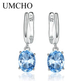 Real Silver 925 Nano Emerald Green Gemstone Clip Earrings Women Birthday Gift