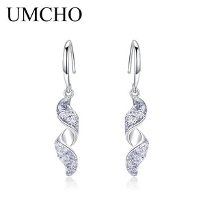 925 Sterling Silver Spiral Drop Earrings