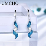 925 Sterling Silver Spiral Drop Earrings