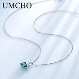 Nano Emerald Necklace 925 Sterling Silver Pendants for Women Anniversary Gift