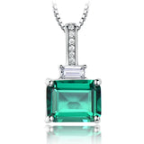 Nano Emerald Necklace 925 Sterling Silver Pendants for Women Anniversary Gift
