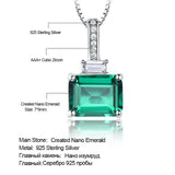 Nano Emerald Necklace 925 Sterling Silver Pendants for Women Anniversary Gift