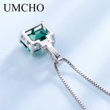Nano Emerald Necklace 925 Sterling Silver Pendants for Women Anniversary Gift
