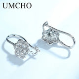 Romantic Flower Clip Earrings 925 Sterling Silver Women's Birthday Gift