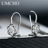 Romantic Flower Clip Earrings 925 Sterling Silver Women's Birthday Gift