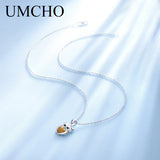 Romatic Owl Women Pendant Necklace 100% S925 Sterling Silver Necklace