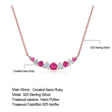 Nano Ruby Necklace 925 Silver Chain Women's Birthday Gift