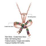 Colorful Nano Gemstone 925 Silver Necklace for Women
