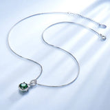 Emerald Necklace 925 Sterling Silver Jewelry For Women Birthday Gift