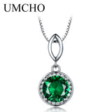Emerald Necklace 925 Sterling Silver Jewelry For Women Birthday Gift